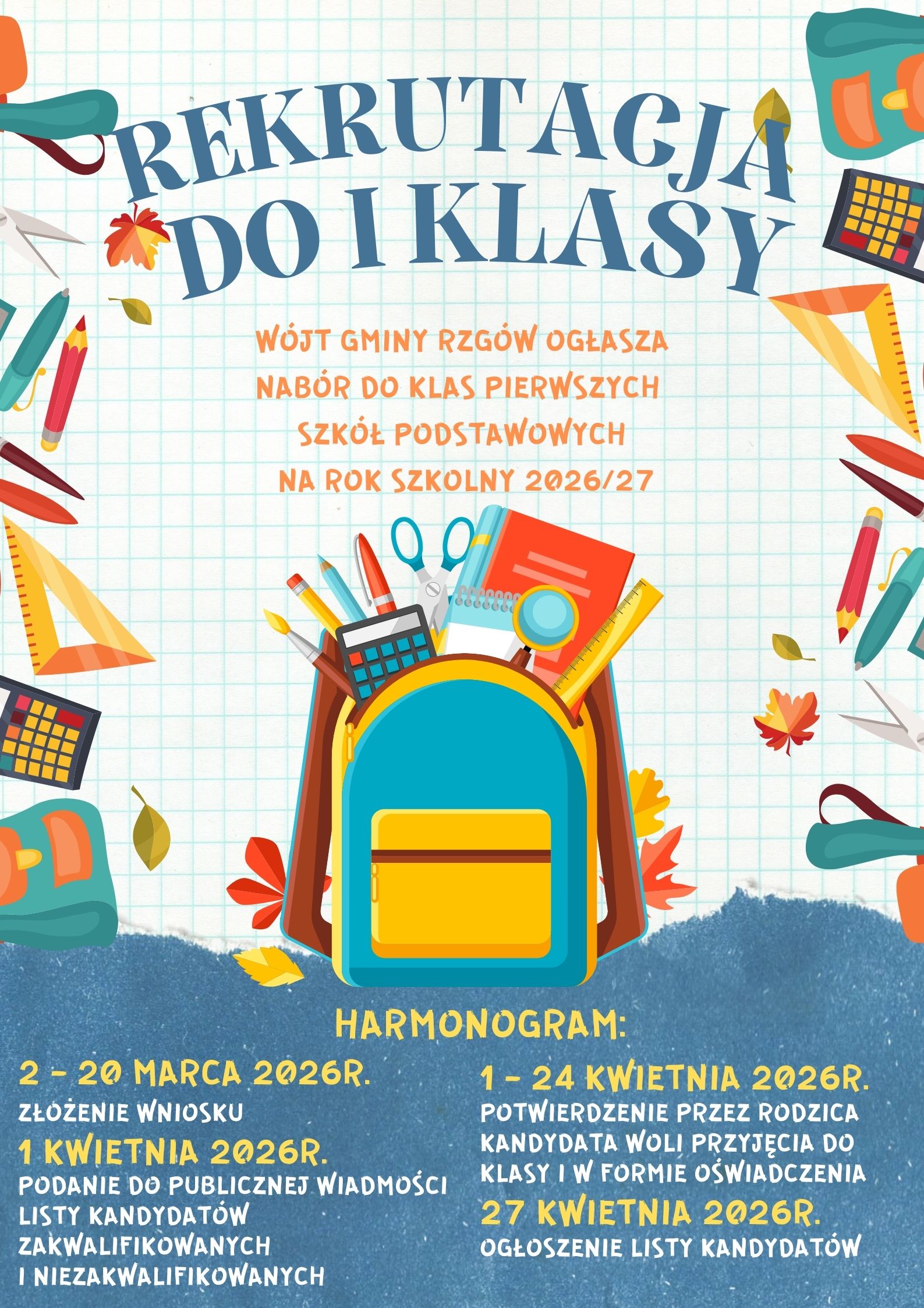 Rekrutacja do klas I na rok szkolny 2026-2027